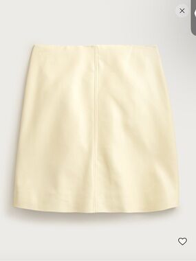 Butter yellow faux leather skirt